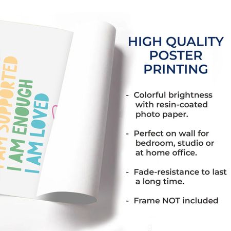 I Am Unique, I Am Strong, Inspirational Words Poster - Personalized Custom Vertical Poster